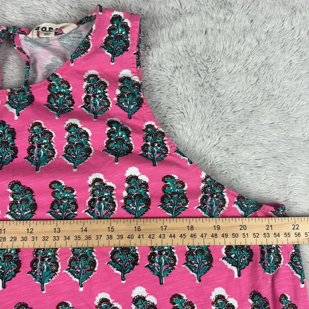 Boden Swing Jersey Dress Pink Artisan Bloom Sleeveless  Women 16-18 NO WAIST TIE - Picture 4 of 13